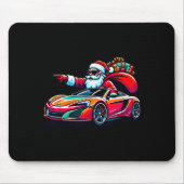 Funny Christmas Santa Claus Driving Srt Car Xmas P Muismat (Voorkant)