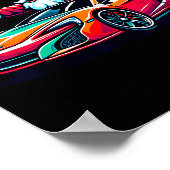 Funny Christmas Santa Claus Driving Srt Car Xmas P Poster (Hoek)