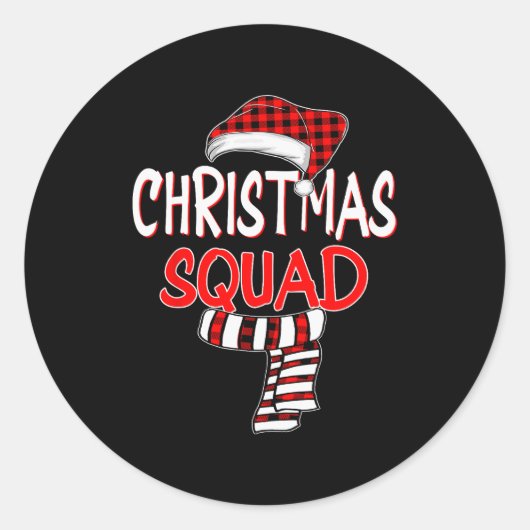Funny Christmas Santa Claus Red Plaid Shirt, Chris Ronde Sticker (Voorkant)