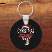 Funny Christmas Santa Claus Red Plaid Shirt, Chris Sleutelhanger (Voorkant)