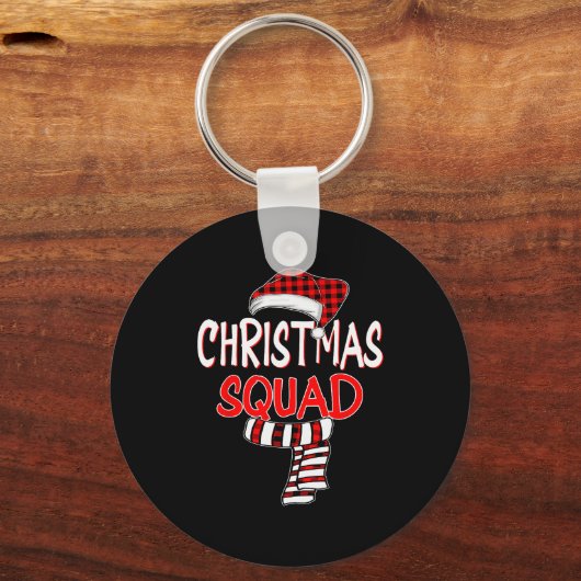 Funny Christmas Santa Claus Red Plaid Shirt, Chris Sleutelhanger (Voorkant)