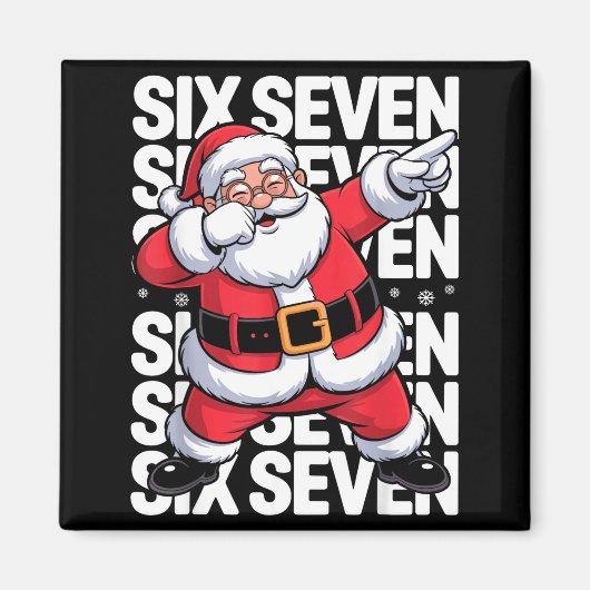 Funny Christmas Santa Dabbing Xmas Dab Six Seven 6 Magneet (Voorkant)