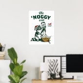 Funny Christmas Santa Drink Rum Eggnog Poster (Thuiskantoor)