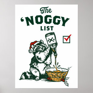 Funny Christmas Santa Drink Rum Eggnog Poster
