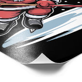 Funny Christmas Santa Playing Ice Hockey Xmas Foto Afdruk (Hoek)