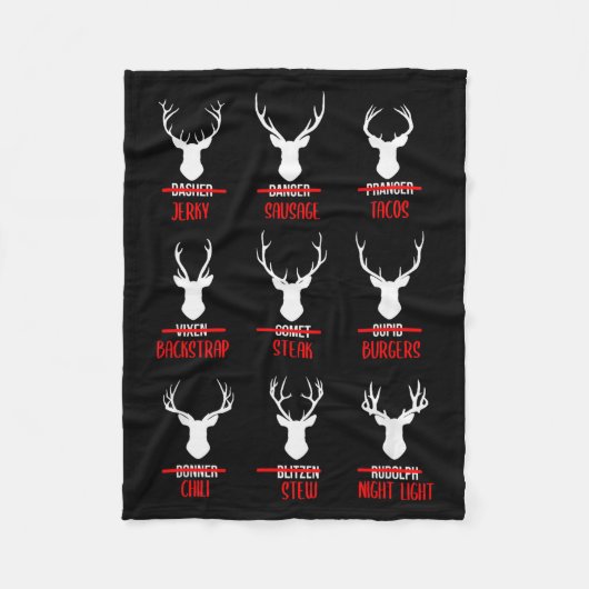 Funny Christmas Santa Reindeer List Pajamas For De Fleece Deken (Voorkant)