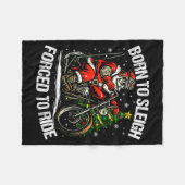 Funny Christmas Santa Riding Motorcycle Bike Biker Fleece Deken (Voorkant (Horizontaal))