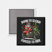 Funny Christmas Santa Riding Motorcycle Bike Biker Magneet (Voorkant / Achterkant)