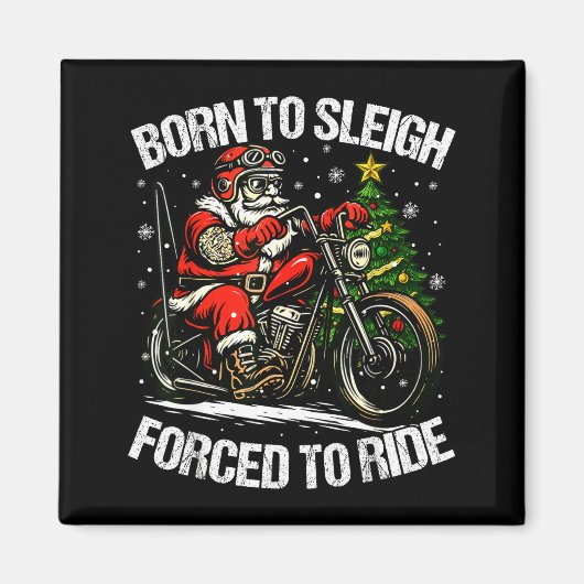 Funny Christmas Santa Riding Motorcycle Bike Biker Magneet (Voorkant)