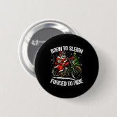 Funny Christmas Santa Riding Motorcycle Bike Biker Ronde Button 5,7 Cm (Voorkant /achterkant)