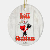 Funny Christmas Santa Roller Schaats Keramisch Ornament (Links)