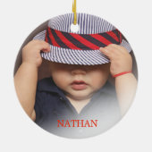 Funny Christmas Santa Roller Schaats Keramisch Ornament (Achterkant)