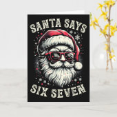 Funny Christmas Santa Six Seven 6-7 Meme Brain Rot Kaart (Gele Bloem)