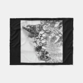 Funny Christmas Santa Sleigh Cats Reindeer Selfie  Fleece Deken (Voorkant (Horizontaal))