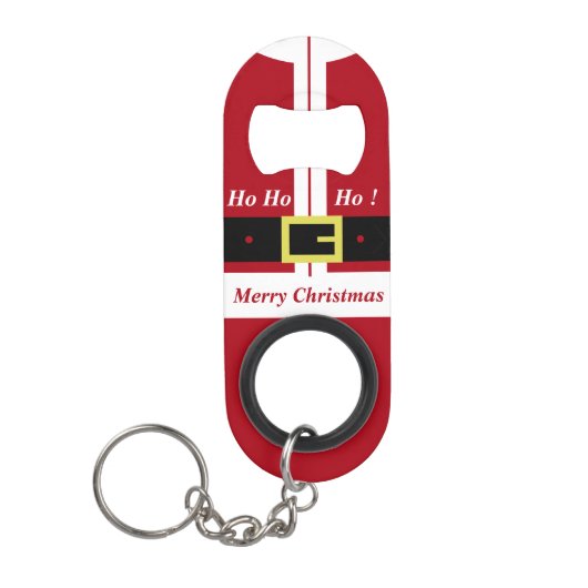 Funny Christmas Santa Sleutelhanger flesopener Mini Flessenopener (Voorkant)