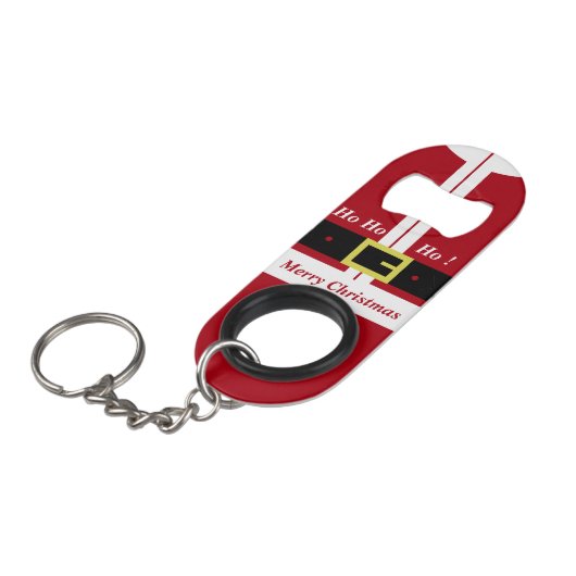 Funny Christmas Santa Sleutelhanger flesopener Mini Flessenopener (Voorkant Gekanteld)
