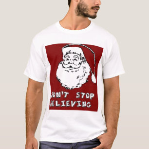 Funny CHRISTMAS SANTA 'STOP NIET MET HET BELIEVEN' T-shirt