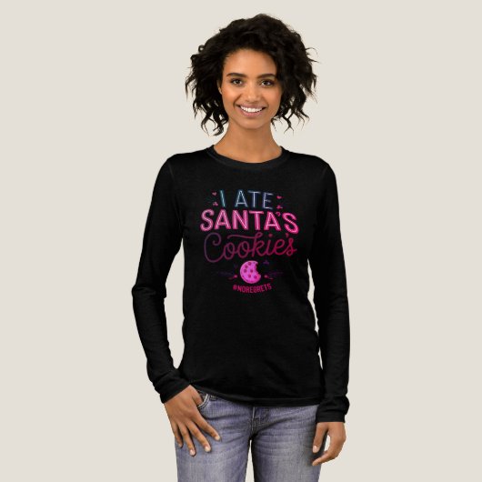 Funny Christmas Santa's Cookie  Tri-Blend Shirt (Voorkant)