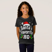 Funny Christmas Santa's Favoriete Ho Schattige T-shirt (Voorkant volledig)