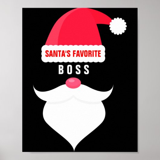 Funny Christmas Santas Favorite Boss  Poster (Voorkant)