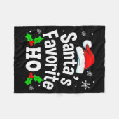 Funny Christmas Santa's Favorite Ho Naughty Pajama Fleece Deken (Voorkant (Horizontaal))