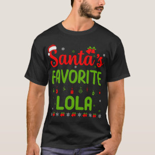 Funny Christmas Santa's Favorite Lola Schattige Me T-shirt