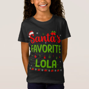 Funny Christmas Santa's Favorite Lola Schattige Me T-shirt