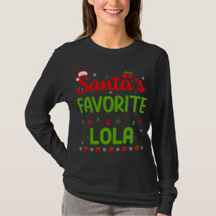 Funny Christmas Santa's Favorite Lola Schattige Me T-shirt