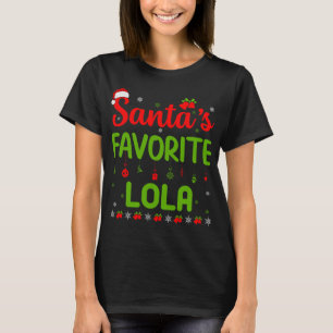 Funny Christmas Santa's Favorite Lola Schattige Me T-shirt