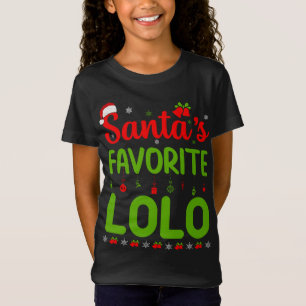 Funny Christmas Santa's Favorite Lolo Schattige Me T-shirt