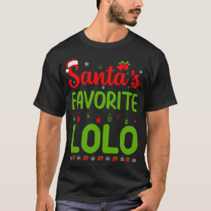 Funny Christmas Santa's Favorite Lolo Schattige Me T-shirt