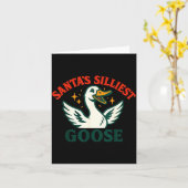 Funny Christmas Santas Silliest Goose Humor  Kaart (Gele Bloem)