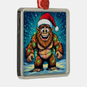 Funny Christmas Sasquatch Bigfoots Metalen Ornament (Rechts)