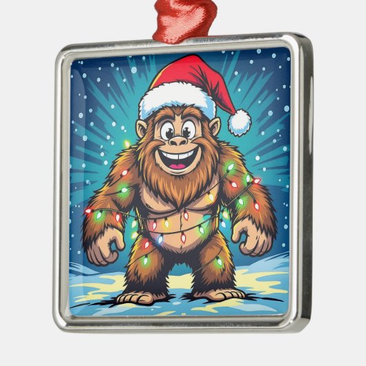 Funny Christmas Sasquatch  Bigfoots Metalen Ornament (Links)