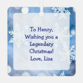 Funny Christmas Sasquatch Personalized Metalen Ornament (Achterkant)