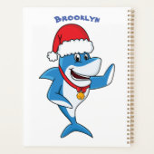 Funny Christmas shark cartoon illustration Planner (Achterkant)