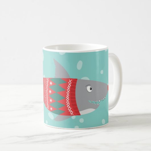 Funny Christmas Shark Coffee Mok (Voorkant rechts)