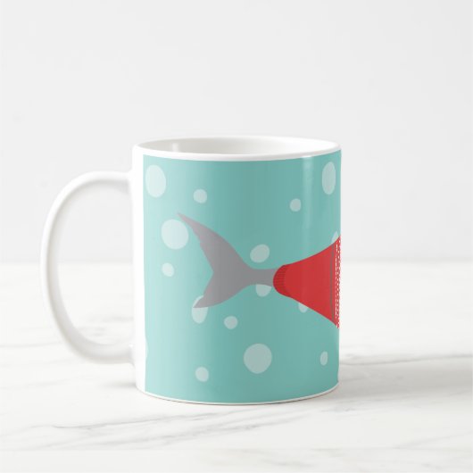 Funny Christmas Shark Coffee Mok (Links)