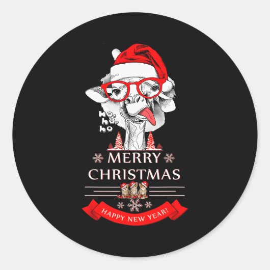 Funny Christmas Shirt Christmas Ho-ho-ho Ronde Sticker (Voorkant)