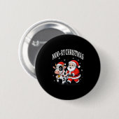 Funny Christmas Shirts - Cow Moo-ry Xmas Santa  Ronde Button 5,7 Cm (Voorkant /achterkant)