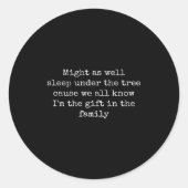 Funny Christmas Shirts Men Women Kids Tee Christma Ronde Sticker (Voorkant)