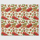 Funny Christmas Siamese Cat Pattern Holiday Chaos Cadeaupapier (Vlak)