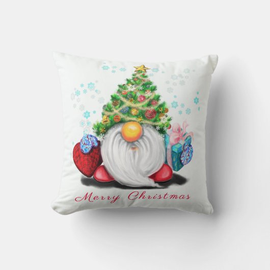 Funny Christmas Sierkussen Gnome met Cadeaus (Voorkant)