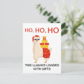 Funny Christmas Simple Disco Santa Llama Feestdagenkaart (Staand voorkant)