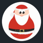 Funny Christmas Sinterklaas Stickers<br><div class="desc">Deze ronde vrolijke kerstman is klaar voor Kerstmis. Grappige Sinterklaas cartoon van kleine aardappelen design is een geweldig vakantie kous stuffer cadeau.</div>