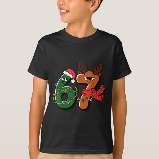 Funny Christmas Six Seven 67 Meme 6 7, Holiday Paj T-shirt (Voorkant)