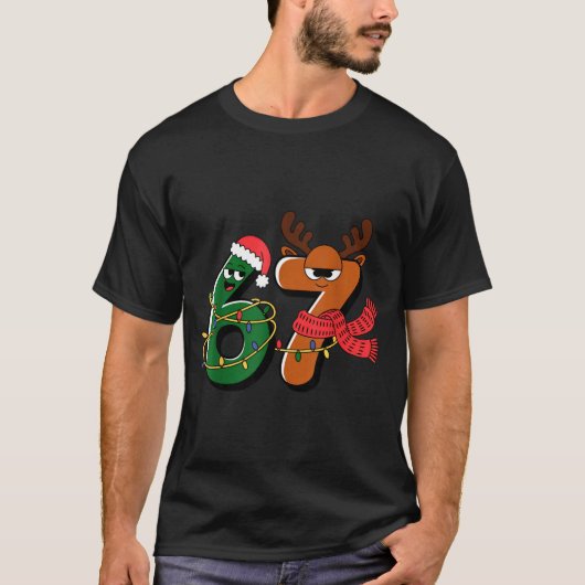 Funny Christmas Six Seven 67 Meme 6 7, Holiday Paj T-shirt (Voorkant)