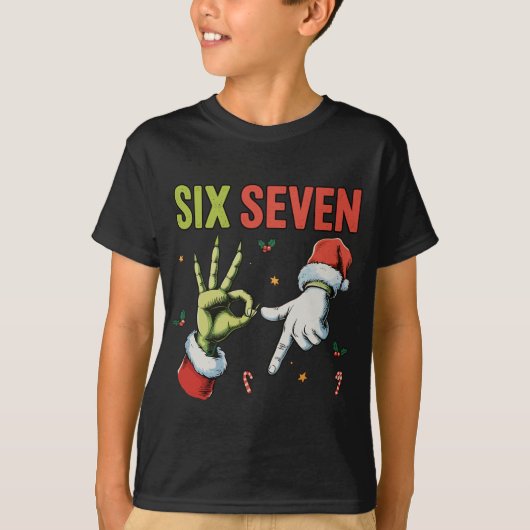 Funny Christmas Six Seven 6 7 Meme Xmas Kids T-shirt (Voorkant)