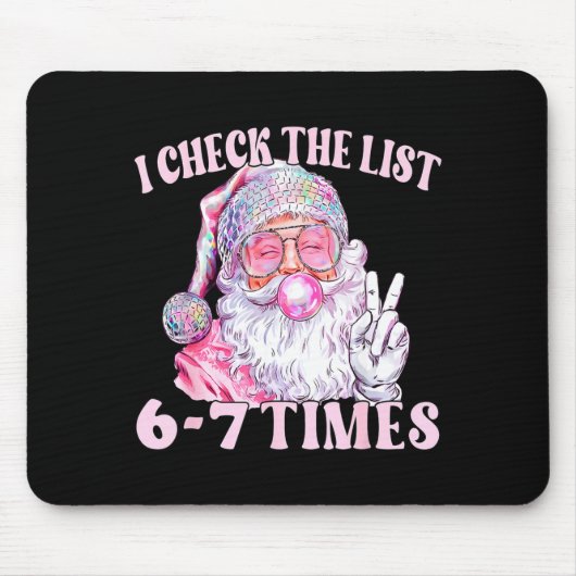 Funny Christmas Six Seven Meme Santa I Check List  Muismat (Voorkant)