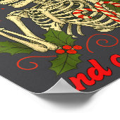 Funny Christmas Skeleton Champagne And Candy Canes Poster (Hoek)